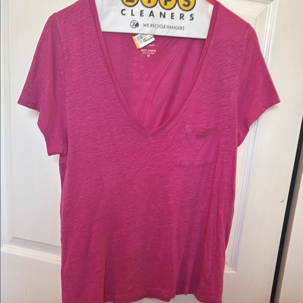 J crew Women's Pink V-Neck Top